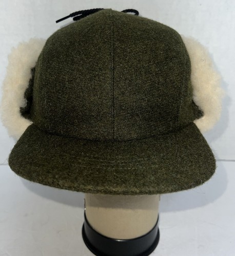 Filson Double Mackinaw Shearling Wool Cap USA Made Size S Acorn Hat Forest Green - Picture 4 of 11