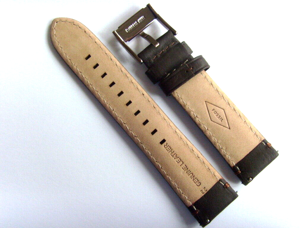 Bracelet En Cuir De Remplacement Fossil FS3041 Marron 22 Mm - Pour Montre Homme