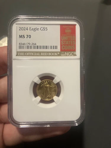 2024 $5 American Gold Eagle 1/10 oz. NGC MS70ER, ALS Label 0.9167 Gold.