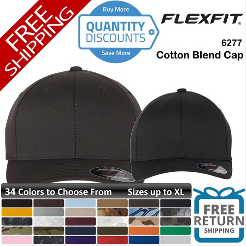 🔥 Flexfit Men Cotton Blend Fine Mid-profile, Six-panel Hat Cap 2 Sizes 6277 - 第 1/85 張圖片