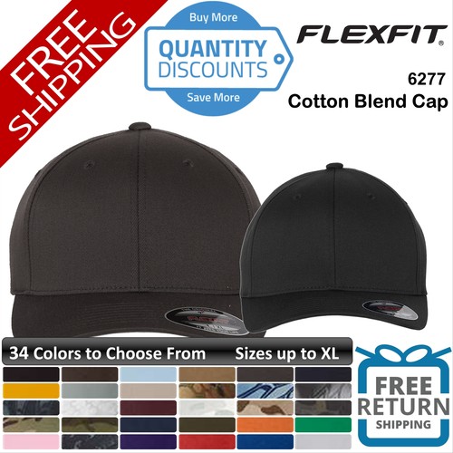 🔥 Flexfit Men Cotton Blend Fine Mid-profile, Six-panel Hat Cap 2 Sizes 6277 - Picture 1 of 103