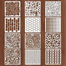 8 Pcs Stencils for Crafts Reusable, Texture Stencils for Painting, Layering 5.9.