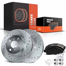 New Front Drilled Brake Rotor & Brake Pad for Toyota Corolla Geo Prizm 1993-1997