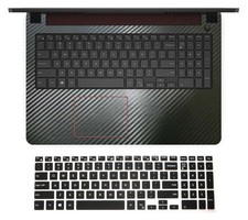 black carbon fiber Palmrest Sticker  Keyboard Cover for Dell Inspiron 15-7000