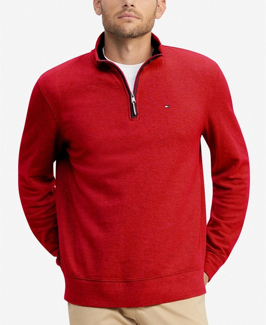 French Rib Quarter Zip Knit Pullover 