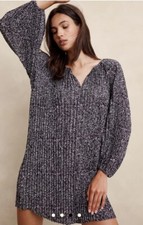 Banana Republic Purple Printed Chiffon Mini Dress Size M NWT RT$130