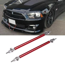 Front Bumper Lip Splitter Strut Rod Tie Support Bar For Dodge Charger SRT SXT