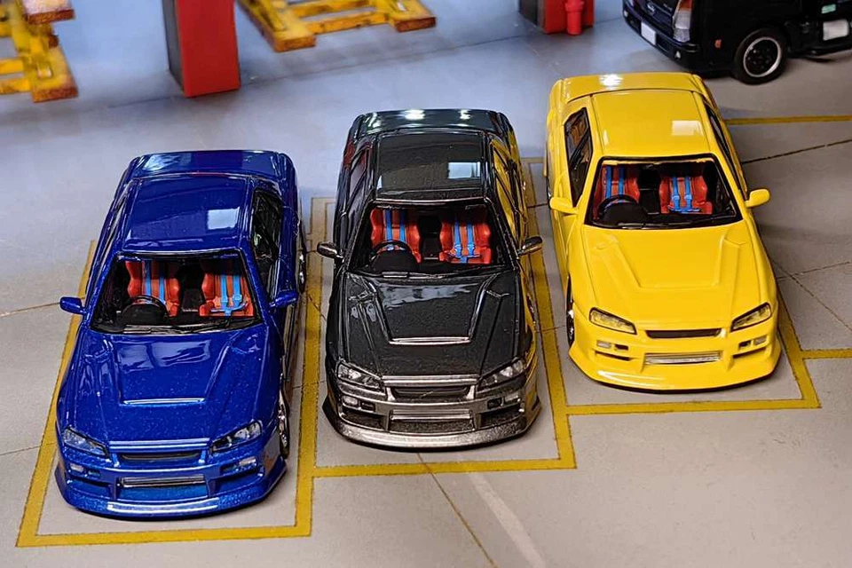 Mortal & OM 1:64 Nissan ER34 uras SKYLINE Diecast Toys Car Model Gift Collection - Photo 4/4