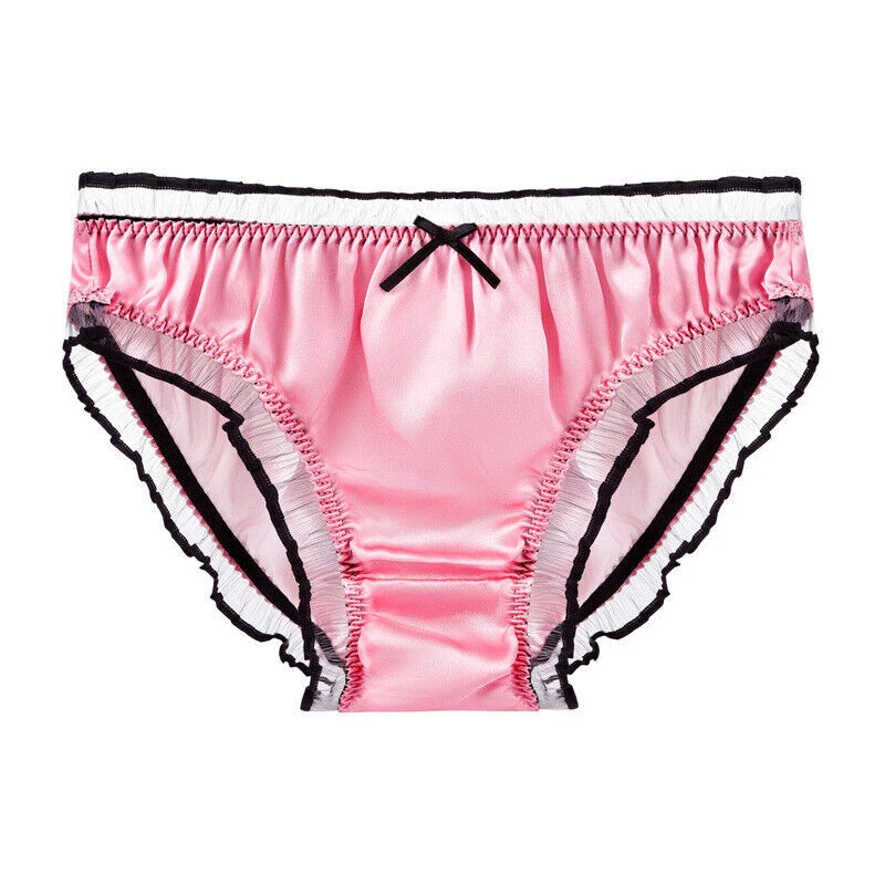 2 pares de bragas para mujer 100 % seda calzoncillos volantes bragas bikinis ropa interior hipster Foto 2 de 4