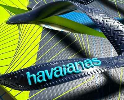 Havaianas TREND Men Flip Flops US 9/10M Lemon Lime Citrus Green Blue 11/12 Woman
