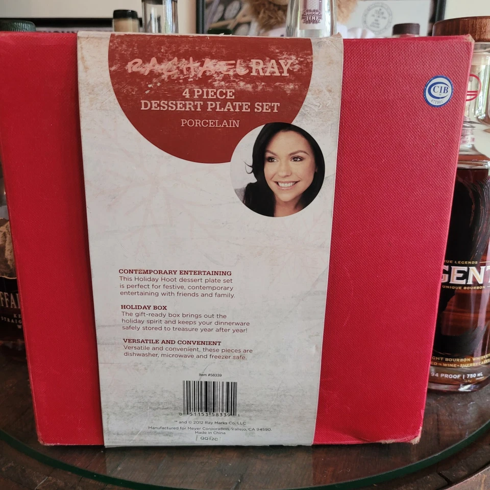 RACHAEL RAY 4 ИЗДЕЛИЯ ФАРФОРА ПРАЗДНИК ДЕСЕРТ ТАРЕЛКА КОМПЛЕКТ НОВЫЙ В КОРОБКЕ - Изображение 4 из 4