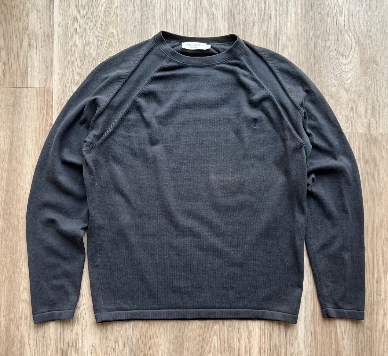 Maglione vintage Yves Saint Laurent YSL grigio cotone