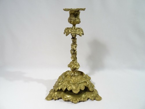 Antiguo Candelabro Louis XV Bronce Candlestick Leuchter Candelabro - Picture 12 of 12