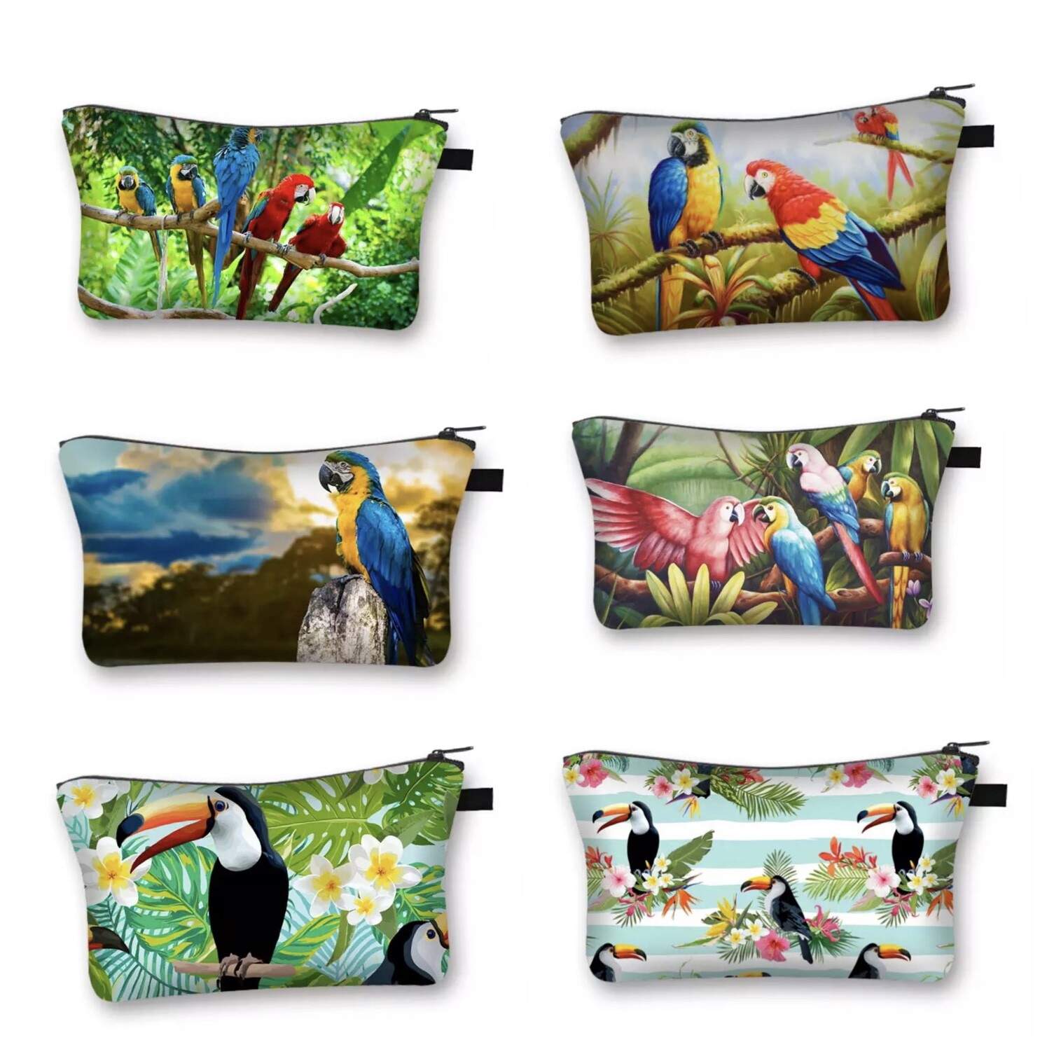Makeup Bag Parrot Designs-image
