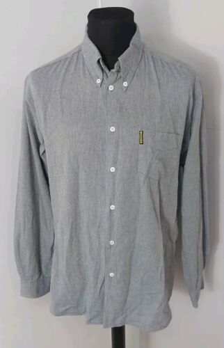 Mens Armani Jeans Grey 100% Cotton Long Sleeve Shirt MEDIUM - Zdjęcie 1 z 5