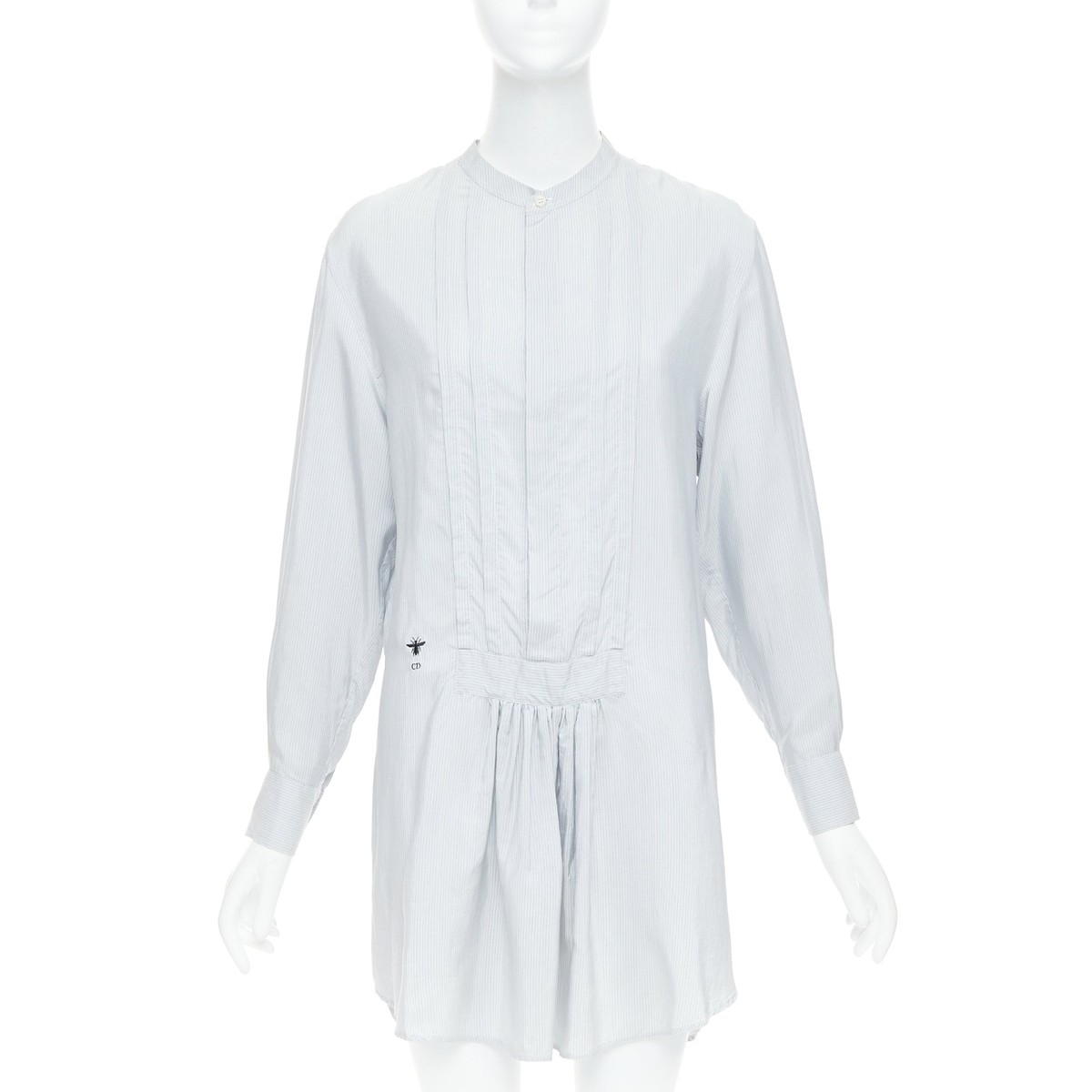 Christian Dior - Christian Dior 極美品 Runway Bee シルク 長袖シャツ CHRISTIAN DIOR blue 100% silk CD bee embroidery button down