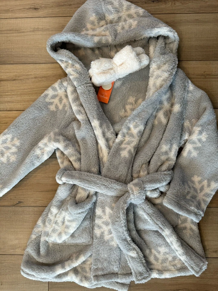 Colsie Acogedor Gris Navidad Copo de Nieve Bata Set OBJETIVO NUEVO CON ETIQUETAS M L Mediano Grande Foto 2 de 2