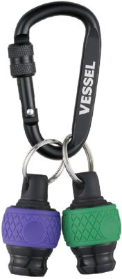 VESSEL Japan 1/4'' Ball Grip Bithalter Set mit Karabiner Grün Lila QB-22K2GV