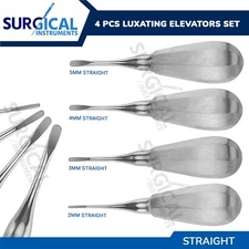4 Pcs Dental Luxating Elevator Set - Straight Stainless Steel German Grade