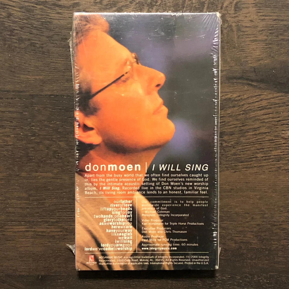 Rare VHS Don Moen I WILL SING new & sealed LIVE worship music CBN 2000 christian - Image 2 of 4
