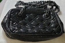 Vintage signed WHITING DAVIS Black Mesh Heavy Chain Strap Purse Hand Bag