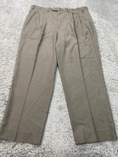 Ralph Lauren Pants Mens 36x32 Brown Pleated Relaxed Fit Career Slacks Trousers