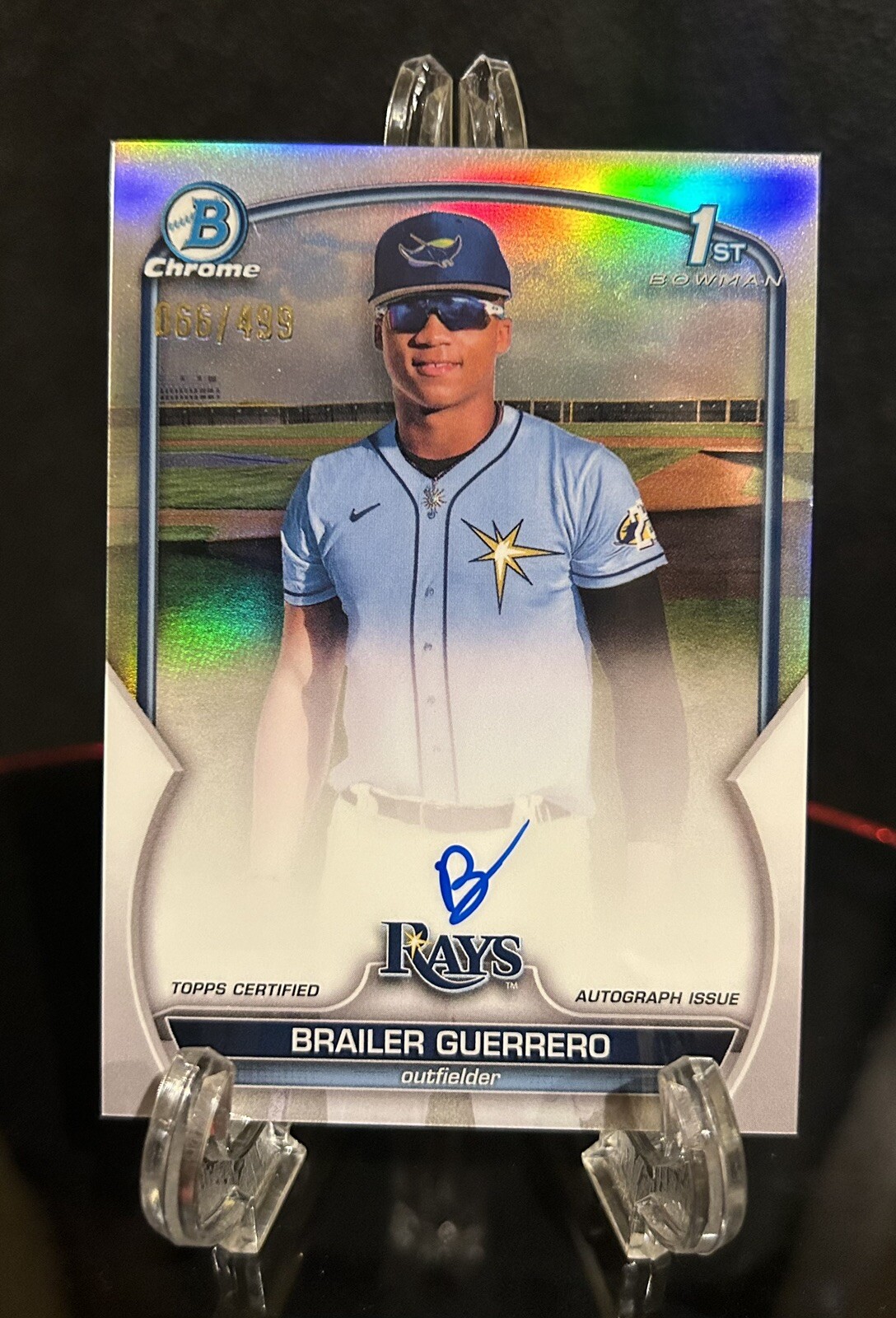 BRAILER GUERRERO 2023 BOWMAN CHROME #CPA-BG 1ST REFRACTOR AUTO 499 Rays