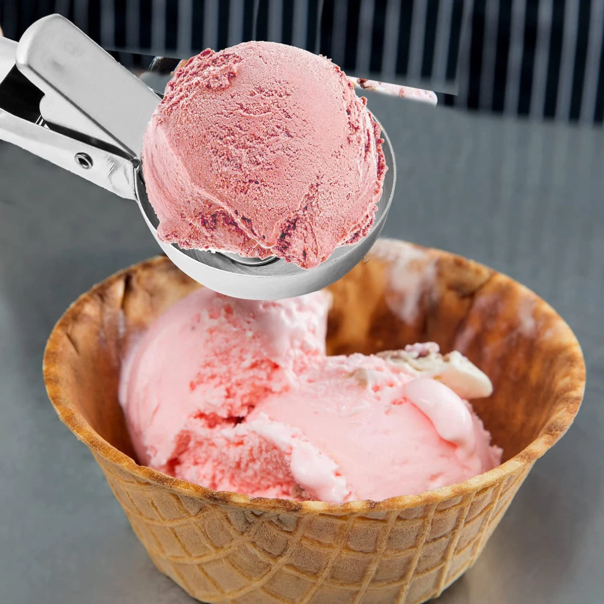 Two Size Ice Cream Scoops Stacks Stainless Steel Ice Cream