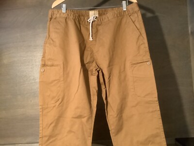 Vintage 70 s SEARS ROEBUCKS and Co. PULL ON DRAWSTRING BROWN Cargo Pants SIZE XL