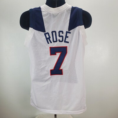 Derrick Rose NBA Basketball Jersey USA White Blue Men's Medium