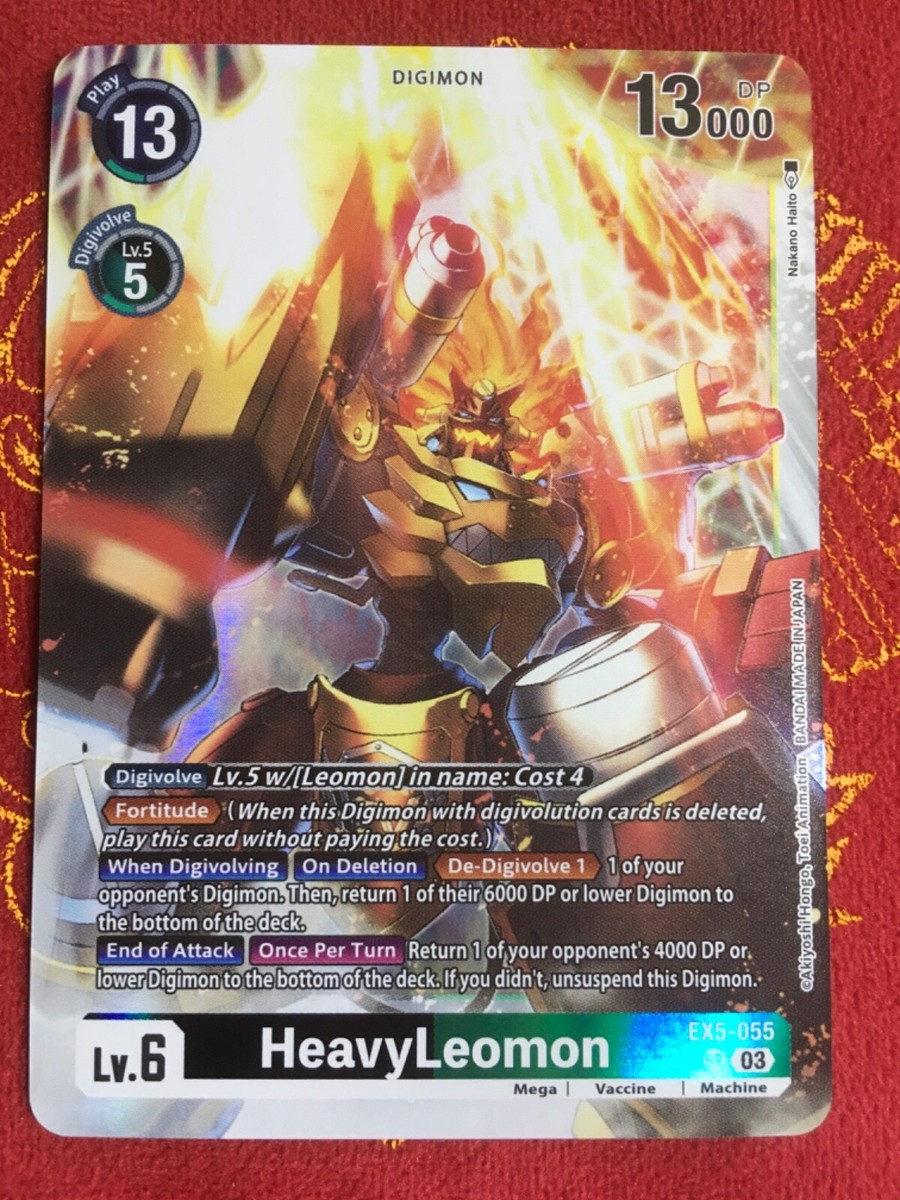 HeavyLeomon EX5-055 SR Digimon Card Game Animal Colosseum LP | eBay