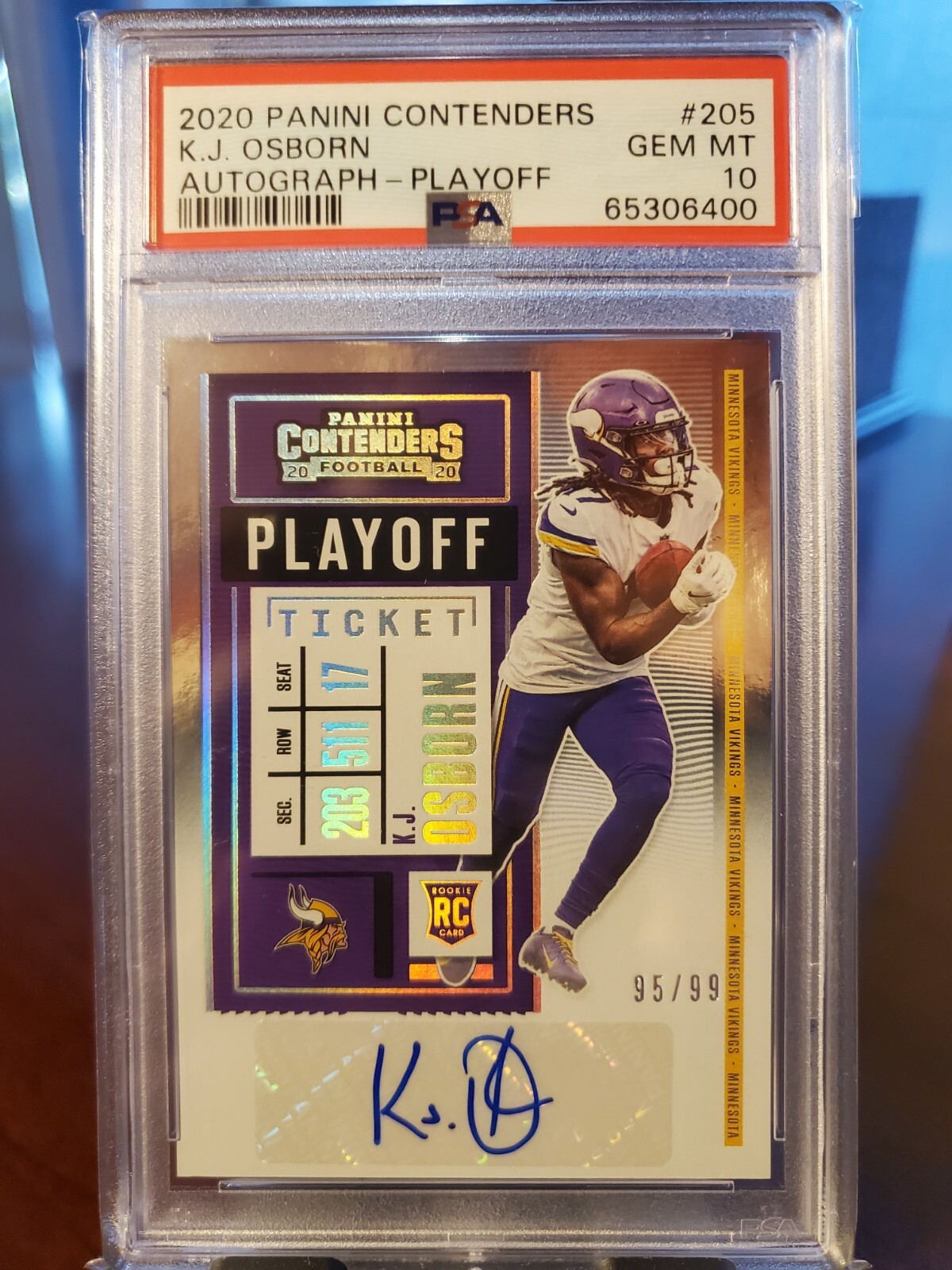 KJ Osborn Panini Contenders #205 Autograph Playoff