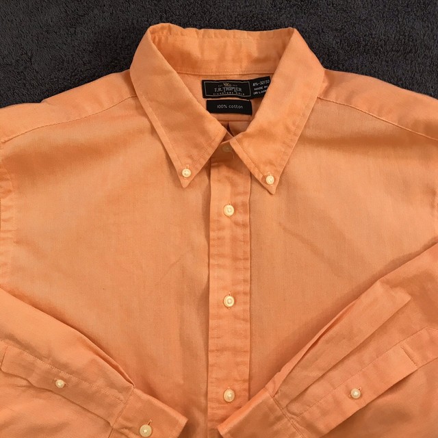 F.R. Tripler Signature Gold Button Front Long Sleeve Dress Shirt MENS