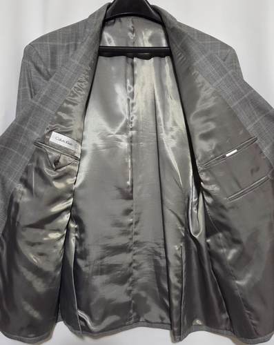 Men Size 42 S CALVIN KLEIN Blazer Suit Jacket Sport Coat - color Gray - Picture 5 of 8