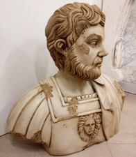 Vecchio originale scultura busto Cesare in marmo scolpito 55 statua arredo lusso
