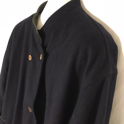 Vintage Loden Frey 1842 Wool Blend Coat West Germany Navy Blue