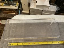 ACRYLIC DISPLAY CASE PLASTIC BOX CUBE STORAGE CLEAR SHOWCASE 9.75”X 3.75 X 2.50”