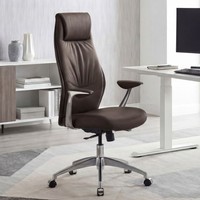 Finebuy BüRostuhl Echtleder Braun Schreibtischstuhl Chefsessel Drehstuhl 120KG
