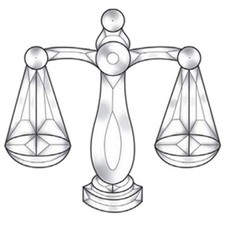 9"x8-1/2" Exquisite Clear Glass Scale of Justice Bevel Cluster EC144