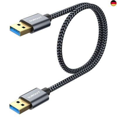 SUNGUY USB 3.0 Kabel, 0,5m USB A Stecker auf A Stecker, Übertragungsraten bis 