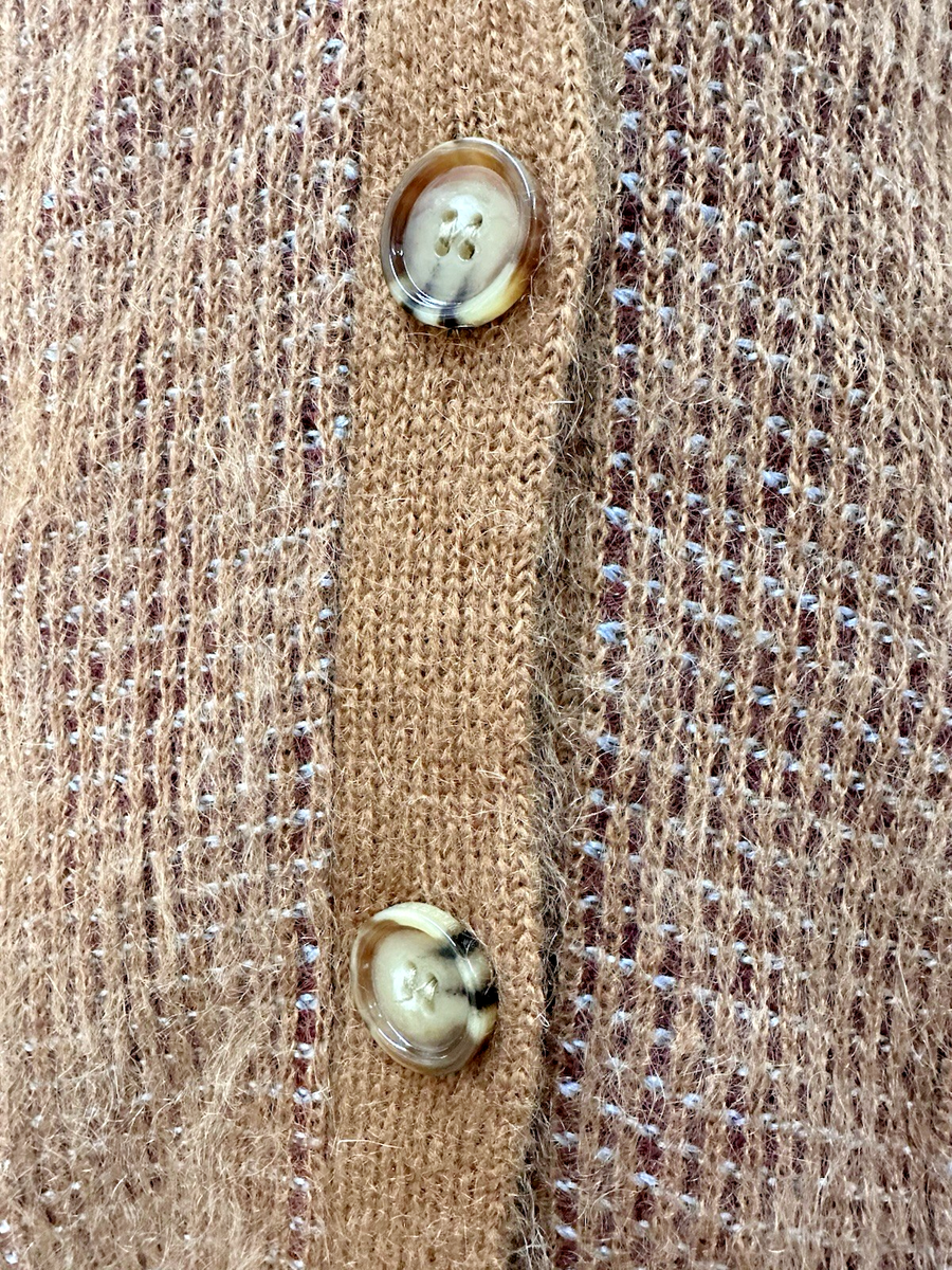 Burberry London Mohair Silk Blend Jacquard V Neck Cardigan Sweater Burberry London Mohair Silk Blend Jacquard V Neck Cardigan Sweater