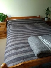 Brushed wool blanket in neutral natural colours 69" x 78" king size