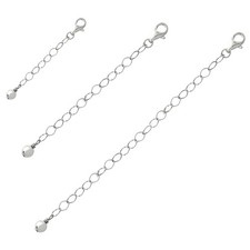 925 Sterling Silver Extender Set for Pendants Necklaces 3 Sizes