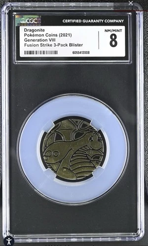 2021 Pokémon Coins CGC 8 Dragonite Coin Gen VIII Fusion Strike 10 PSA BGS