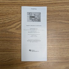 Texas Instruments TI-84 Plus Manual Quick Guide 2019 Copyright 84PL/RC/1L1/C PV2