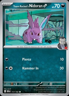 Team Rocket's Nidoran Male Destined Rivals #117 Pokémon TCG