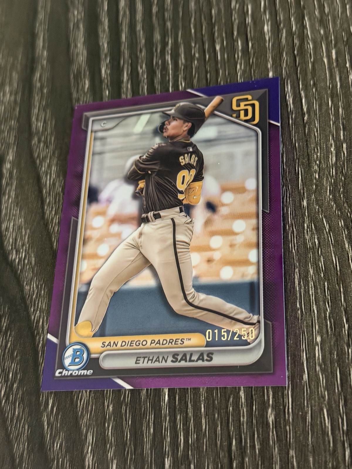 2024 Bowman Draft Chrome Purple Refractor /250 BDC-140 ETHAN SALAS Baseball Card