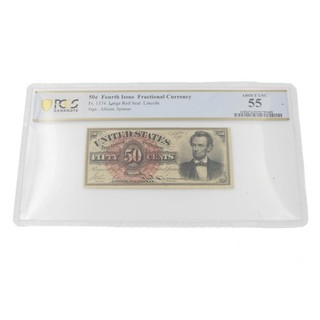 Fr. 1374 50c Fourth Issue Fractional Currency Note PCGS About UNC 55 #C875 2