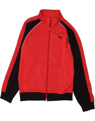 Puma Jungen Trainingsanzug Oberteil Jacke 9-10 Jahre Medium Rot Colourblock Polyester AV01