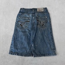 Vintage Southpole Gothic Baggy Y2K Embroidered Back Pocket Red Tab Jorts Shorts